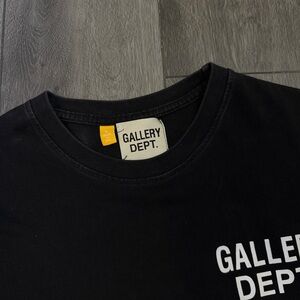 Gallery Dept Black Tee with White Text